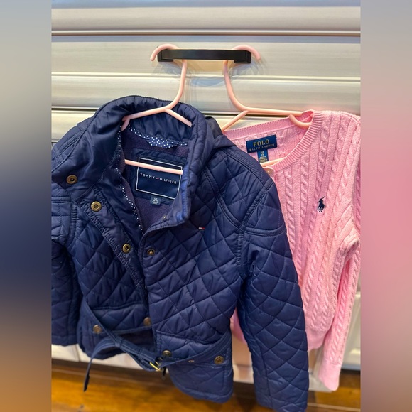 EUC-Ralph Lauren Girl Cardigan and Tommy Hilfiger Girl Jacket, size 6-7 - Picture 1 of 9